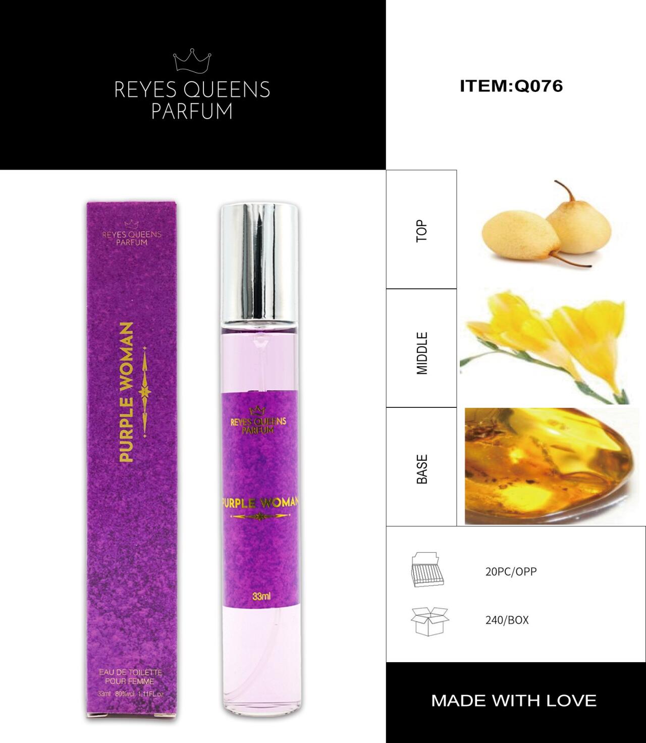 Perfume Eau de Toilette Purple Woman pour Femme 33ml – Belleza Natural y Elegancia Pura en Cada Gota