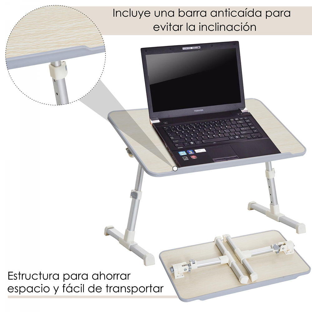 Mesa Plegable con Puerto USB y Ventilador